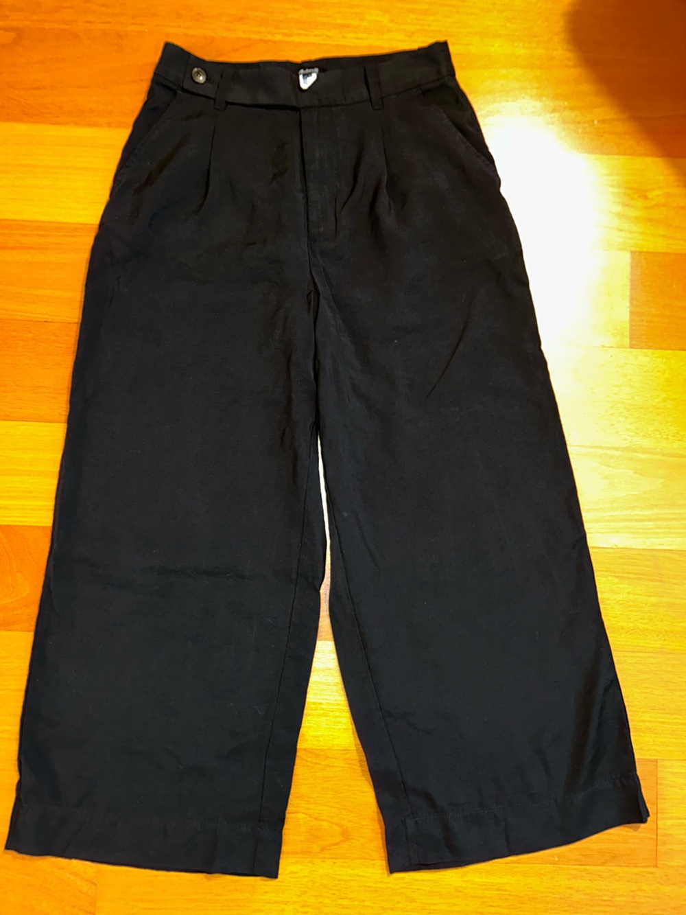 Madewell The Harlow Wide-Leg Ankle Pant in Softdrape Black Size 8